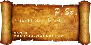 Pribill Szilárd névjegykártya